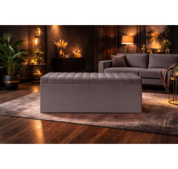 Royal Velvet Storage Ottoman Box with Hinged Lid - Lined Upholstered End of Bed Storage Bench - Soft  Close Storage Seat - Made in UK