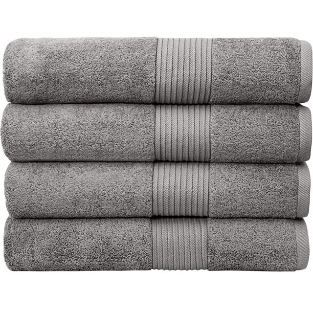 Luxury 650 GSM Cotton Bath Towels 4 Pack - Combed Cotton Bathroom Towels
