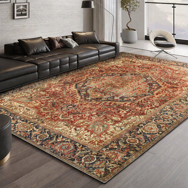 Vintage Oriental Area Rug – Living Room Large Rug for Cozy and Stylish Space