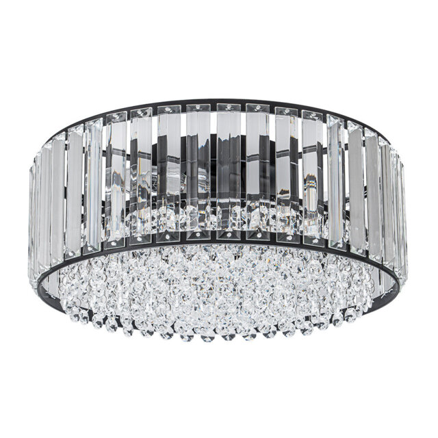 3-Light Round Crystal Flush Mount