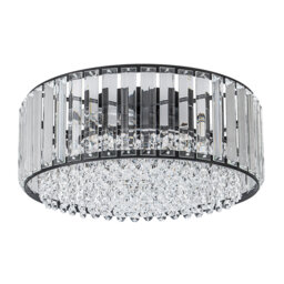 3-Light Round Crystal Flush Mount