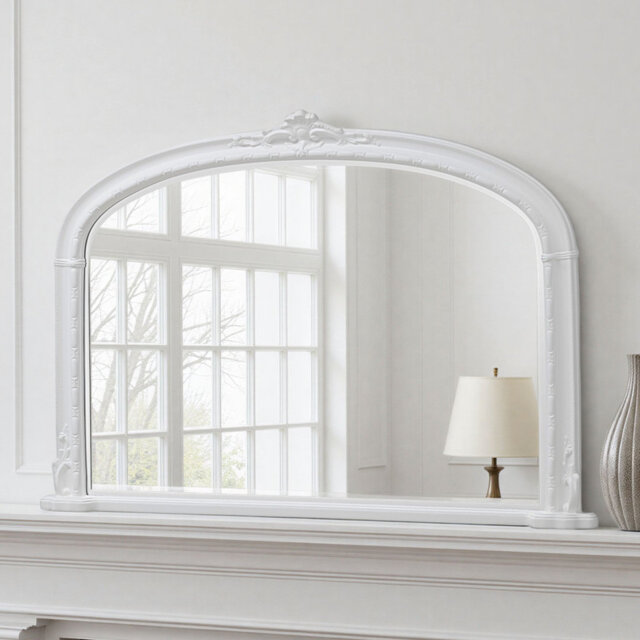 Overmantle Arched Bevelled Victorian Mirror