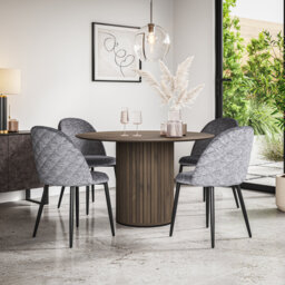 Arlo Black Table Top W Black Legs + Raye Velvet Dining Chair Black Set Of 6