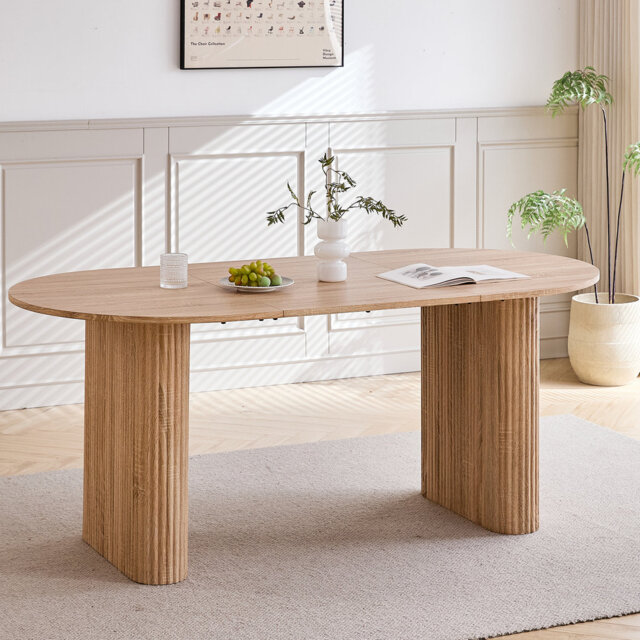 Nordic Minimalist Dining Table - Oval Table - Dark Brown - For 6-8 People - 180 X 76 Cm (L X H)