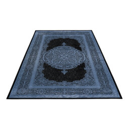 Massie Machine Woven Dark Blue/Black Rug