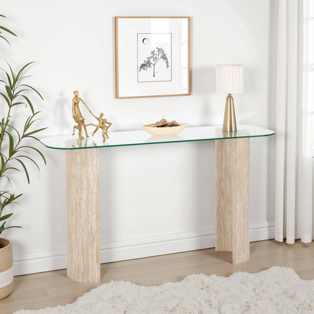 Modena 140cm Glass Top Console Table