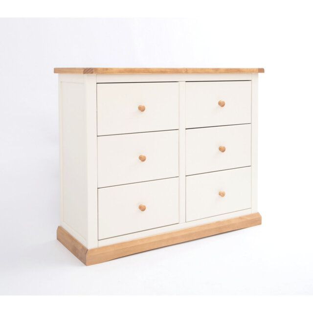6 Drawer 110cm W Double Dresser