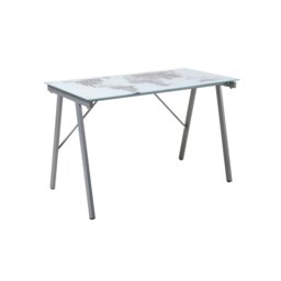 Aru Glass Top Metal Base Writing Desk