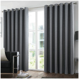 Luxury Glitter Textured Window Curtain Pair Thermal Insulated Noise Reducing Polyester Drapes with Ring Top for Bedroom Living Room Décor