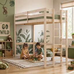 Esma High Sleeper Solid Pine Loft Bunk Bed
