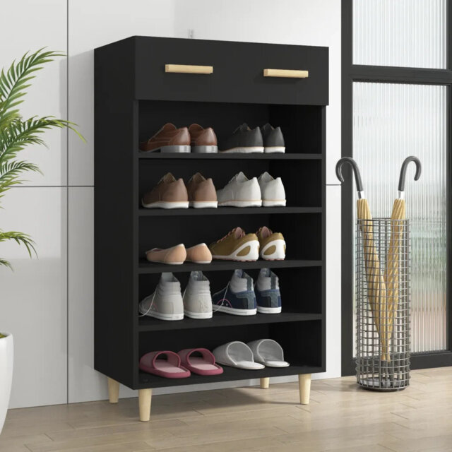 Latitude Run Shoe Cabinet Brown Oak 60X35x105 Cm Engineered Wood