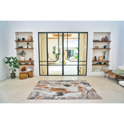 Flatweave Taupe/White/Brown Rug