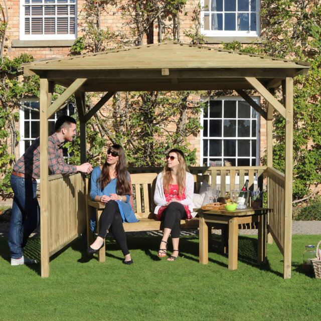 Jonathon 2.8m x 2.8m Solid Wood Patio Gazebo