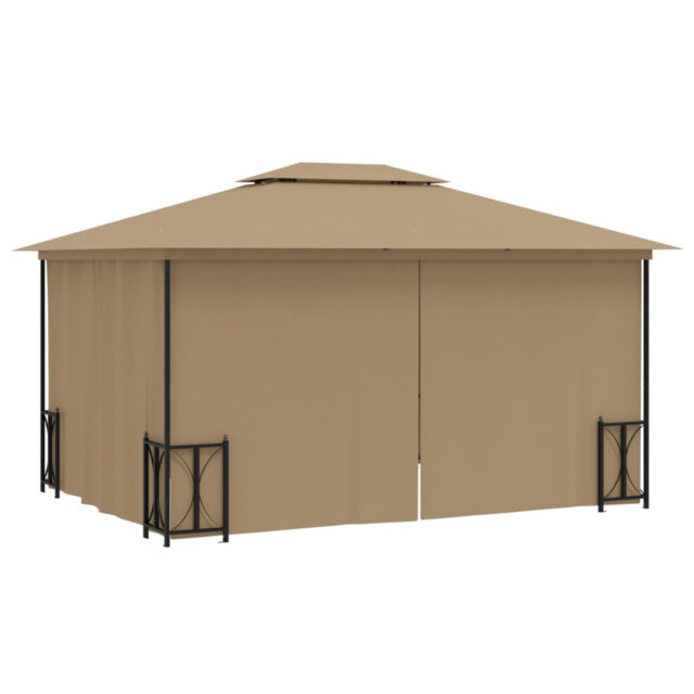 Dakota Fields Gazebo With Sidewalls&Double Roofs 3X4 M Anthracite