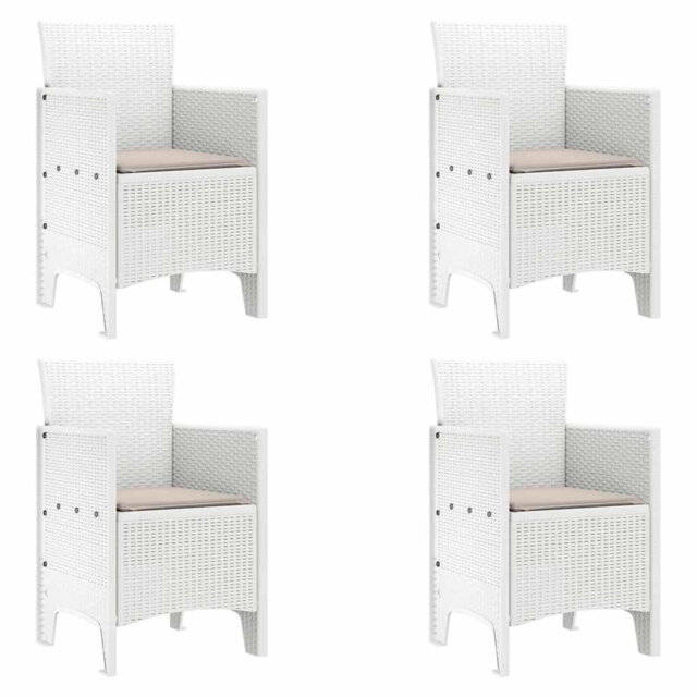 Garden Chair 4 Pcs Light Grey 53 X 49 X 85 Cm PP