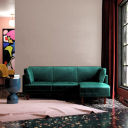 Auryon Small Double 204.5cm Velvet Futon Sofa