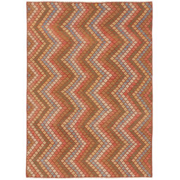 Handmade Kilim Wool Brown/Red/Blue Rug