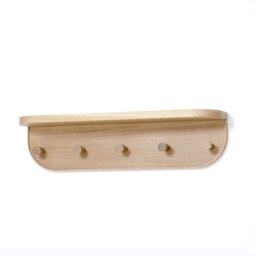 Phillipa 5 - Hook Wall Mounted Coat Rack with Storage in Oak