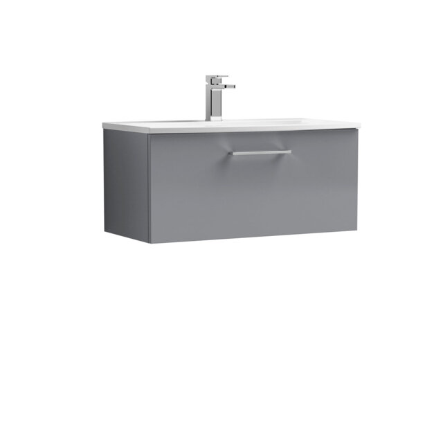 Arno 810mm Wall Mounted Single Bathroom Vanity with Vitreous China Vanity Top