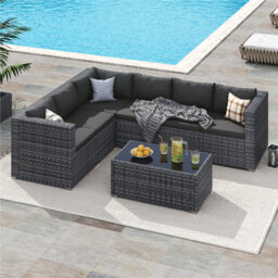 Outdoor Sectional Sofa Set with Thick Cushions