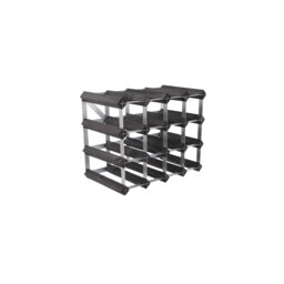 Brejon 16 Bottle Solid Wood Standard Wine Bottle Rack Black