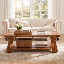 Solid Wood Coffee Table with Storage