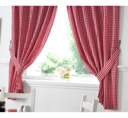 Rosas Classic Gingham Kitchen Curtains