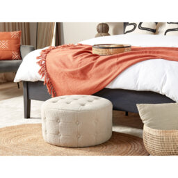 Krystalmae 55cm Wide Tufted Round Pouf Ottoman