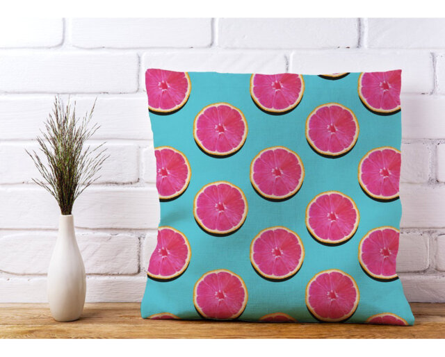 Lewisburg Grapefruit Floral Scatter Cushion with Filling