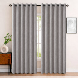 Aspire Homeware Linen 100% Blackout Curtain Pair for Hotel Style Bedroom Comfort