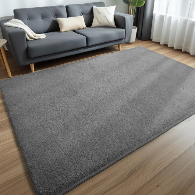Area Rugs For Bedroom Washable Grey Rug Anti Slip Short Pile Soft Rug Fluffy Washable Carpets Extra Large Rugs For Living Room