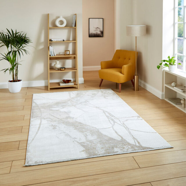 Mirage Cressie Machine Woven Cream Area Rug