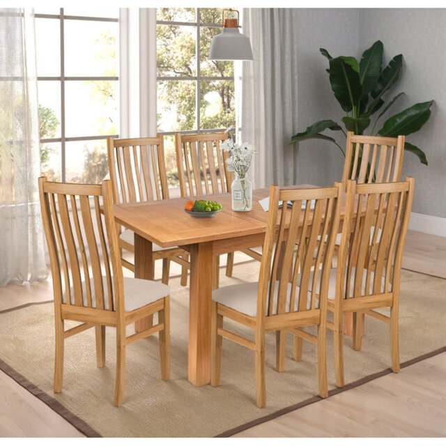 Sorrento 6 - Person Extendable Solid Oak Dining Set