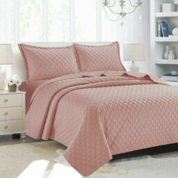 Elegant Comfort Inspiration Embossed Lightweight Bedspread Set – Soft Textured Polyester Coverlet with Pillow Shams
