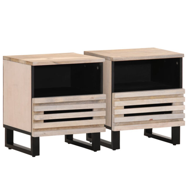 Vidaxl Bedside Cabinets 2 Pcs 40X33x46 Cm Solid Wood Reclaimed