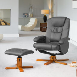 Yvelines 73cm Wide Faux Leather Swivel Ergonomic Recliner with Massager