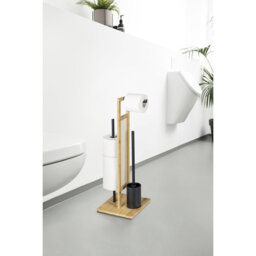 Amancia Made of Rattan and Bamboo Free-Standing Toilet Brush and Holder