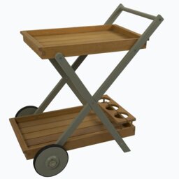 Osier Solid Wood Bar Cart