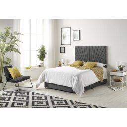 Schwerin Plush Velvet Divan Bed Set with Open coil Memory Foam Mattress No Headboard