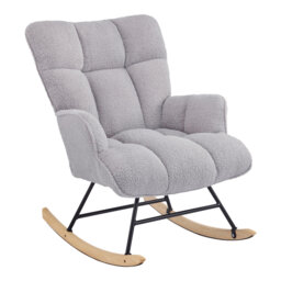 Teddy Velvet, Foam, Iron, Wood Rocking Chair