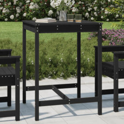 Latitude Run Garden Table Black 82.5X82.5X110 Cm Solid Wood Pine