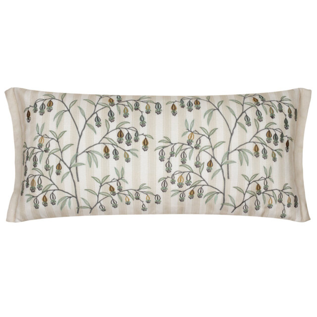 Chinese Lanterns Down Blend Floral White Rectangular Throw Cushion