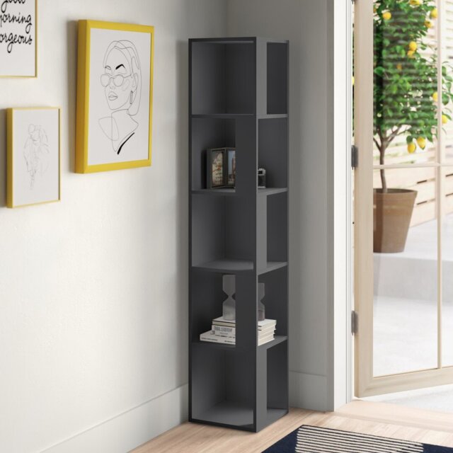 Bensonhurst Corner Bookcase Unique Design & Modern Style