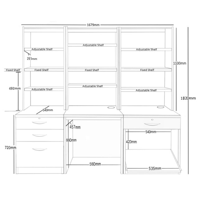 Walshaw Solid Wood Base Computer Desk