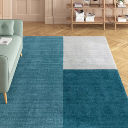 Acuff Handmade Teal/Gray Rug