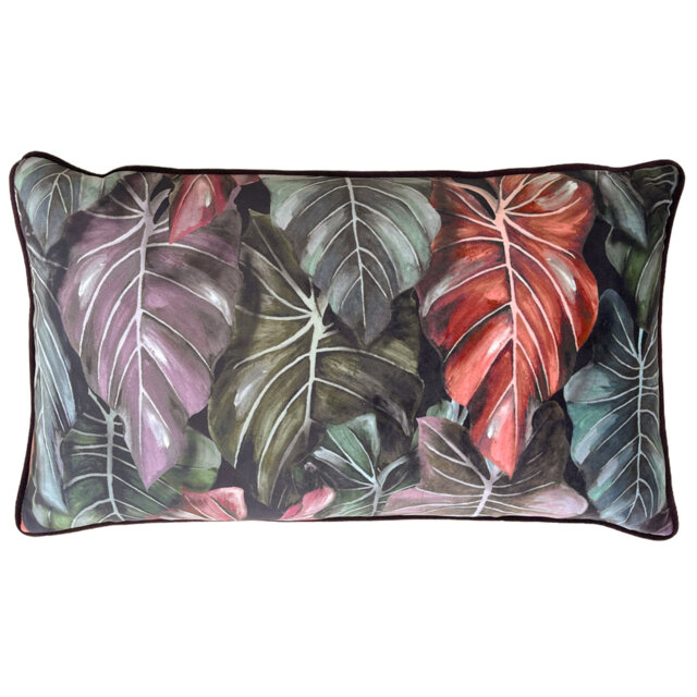 Floral Rectangular Lumbar Cushion with Filling