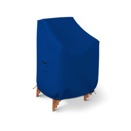 Stackable Chair Cover 18 Oz Waterproof - 100% UV & Weather Resistant PVC Coated Patio Furniture Cover With Air Pockets & Drawstring For Snug Fit