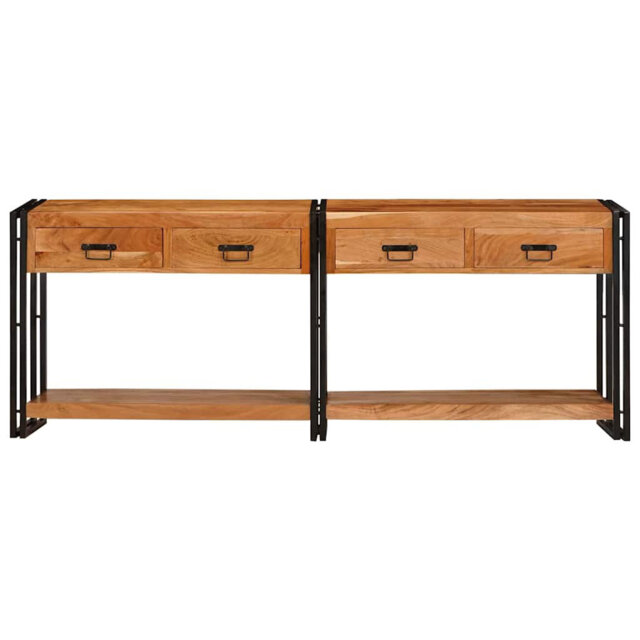 Console Tables Set With Drawer With Shelf 2 Pcs Multicolour