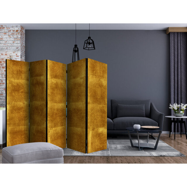 225cm W x 172cm H 5 - Panel Wood Folding Room Divider