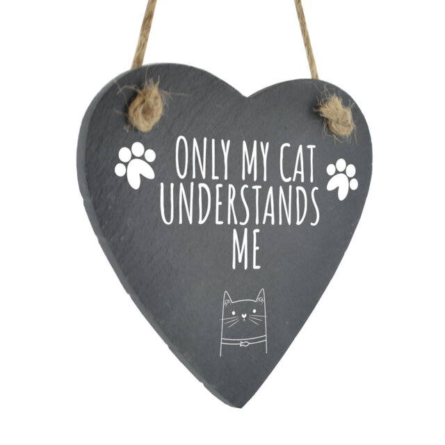 Heinrich Cats Understand Me Heart Slate Wall Décor